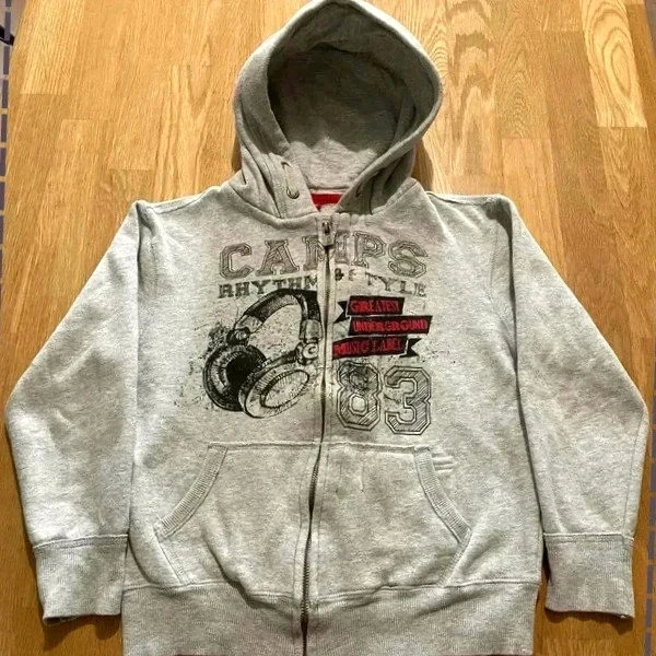 Veste à capuche garçon – Full zip – Gris – Camps United – 10 ans
